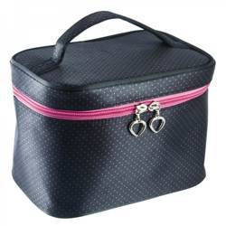 Kosmetyczka kuferek czarno-różowa