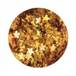 Kwiatki hologramowe na paznokcie złote Niko