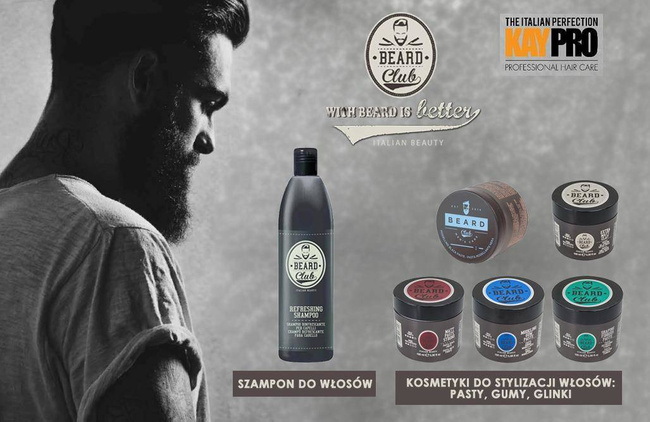 Zestaw BEARD CLUB Pasta i szampon kryjacy czarne włosy