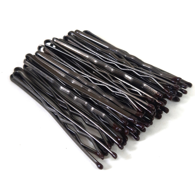 Wsuwki karbowane z kulkami brązowe La Rosa 6 cm