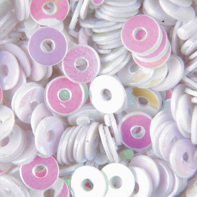 Cekiny, Kółka z dziurką hologram - białe