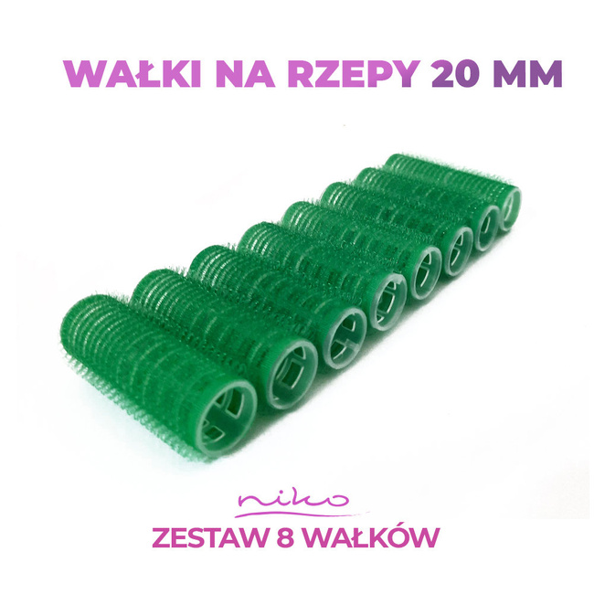 Wałki do włosów na rzepy - średnica 20 mm