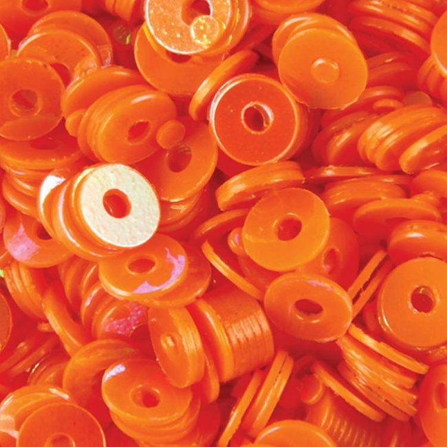 Cekiny, Kółka z dziurką hologramowe pomarańczowe Niko