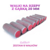 Wałki do włosów małe do spania na rzepy z gąbką 20 mm