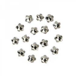 Cyrkonie na paznokcie srebrne kwiatek 3D