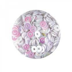 Cekiny, Kółka z dziurką hologram - białe