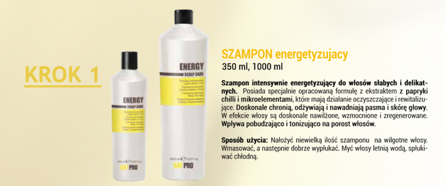 KAYPRO ENERGY Szampon pobudzający porost włosów 1000 ml