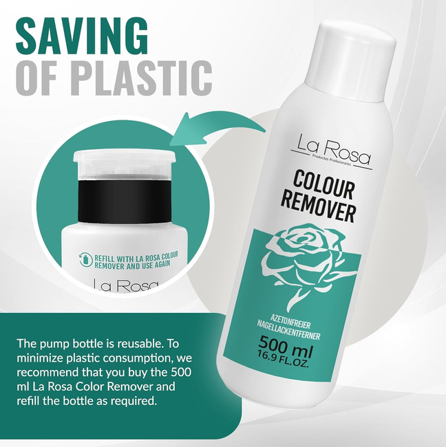 Zmywacz bezacetonowy do manicure butelka z pąpką i uzupełnienie 1190 ml