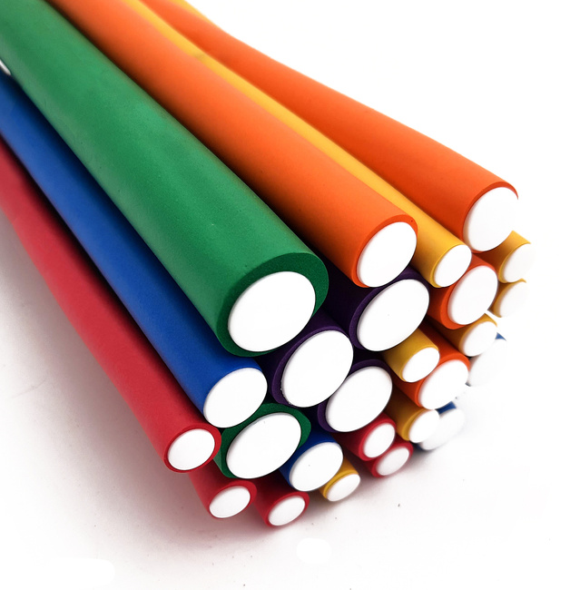 Papiloty do włosów długie średnica 12 mm 10 sztuk