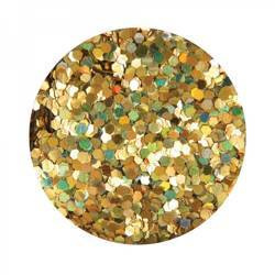 Brokat hologramowy do paznokci plastry miodu złoty