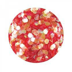 Brokat hologramowy do paznokci duży plastry miodu czerwony