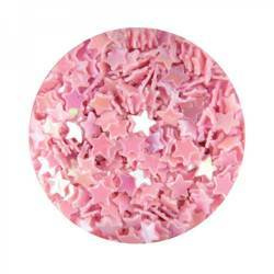 Gwiazdki hologramowe na paznokcie różowe