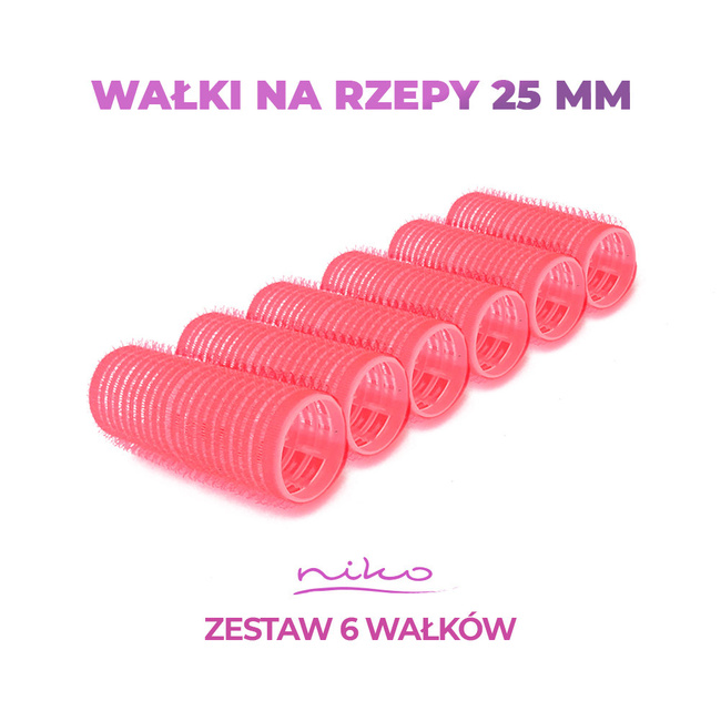 Wałki do włosów na rzepy - średnica 25 mm