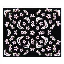 Naklejki na paznokcie różowe białe wzory