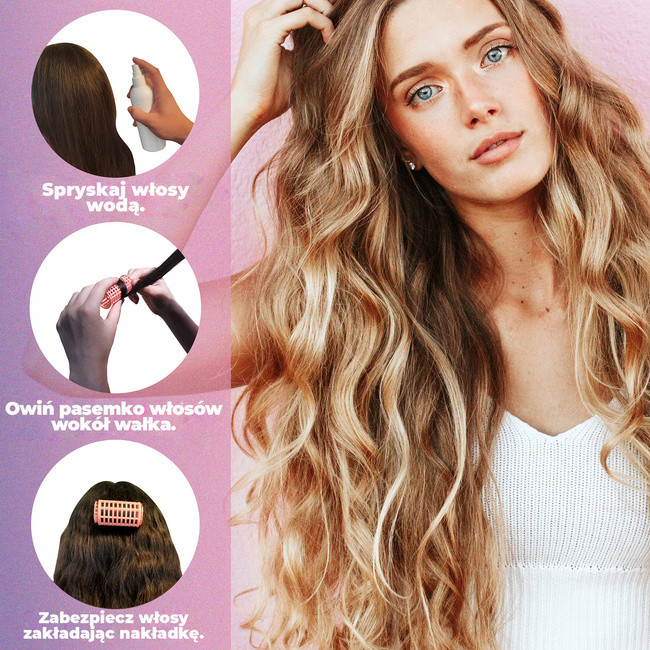 Wałki do włosów z nakładką - średnica 30 mm