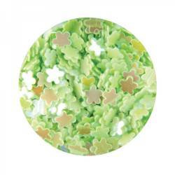 Kwiatki hologramowe na paznokcie zielone