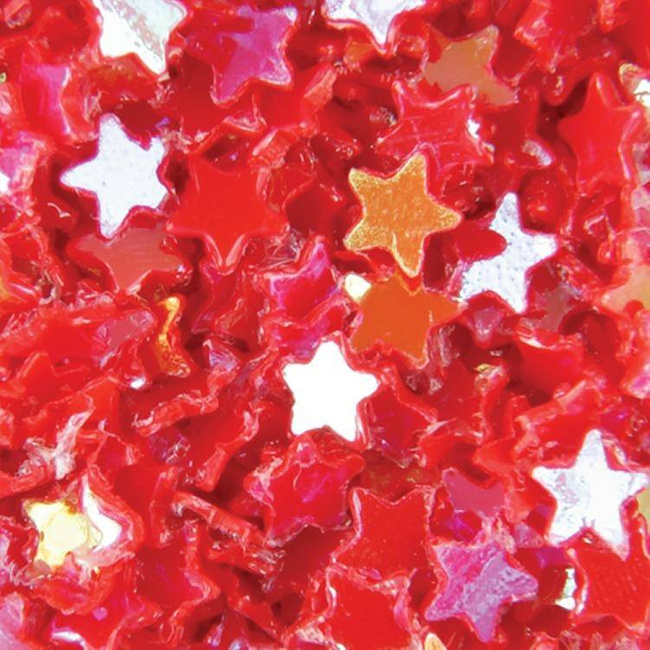 Gwiazdki hologramowe na paznokcie czerwone