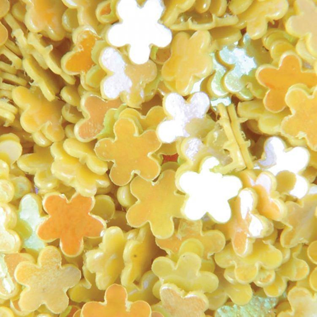 Kwiatki hologramowe na paznokcie zółte