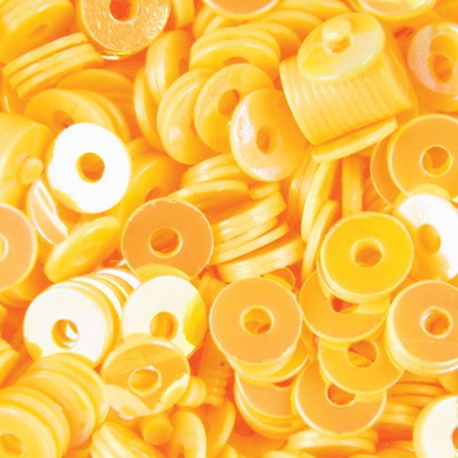 Cekiny, Kółka z dziurką hologramowe żółte Niko