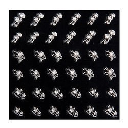 Naklejki na paznokcie srebrne kwiatki listki