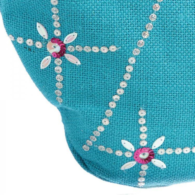 Kosmetyczka torba plażowa z juty i cekinami