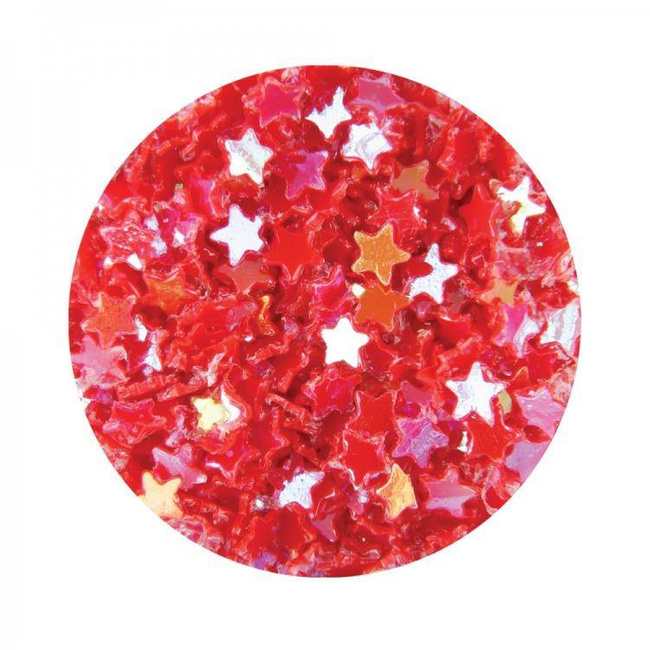 Gwiazdki hologramowe na paznokcie czerwone