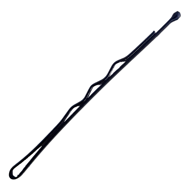 Wsuwki karbowane czarne z kulką La Rosa 6 cm