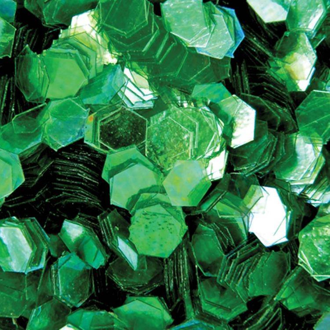 Brokat hologramowy do paznokci duży plastry miodu zielony