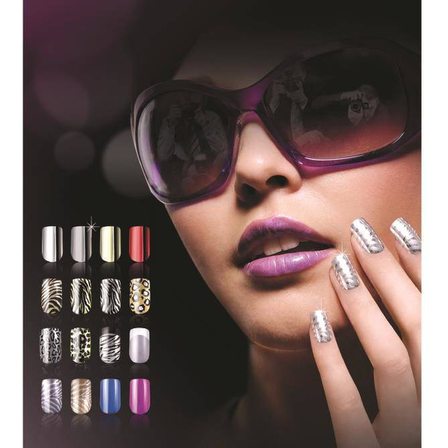 Metalowe tipsy na paznokcie Metallic Nails - Heavy Metal