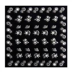 Naklejki na paznokcie srebrne z cyrkonia