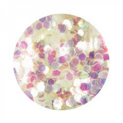 Brokat hologramowy do paznokci duży plastry miodu biały