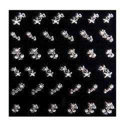 Naklejki na paznokcie srebrne kwiatki