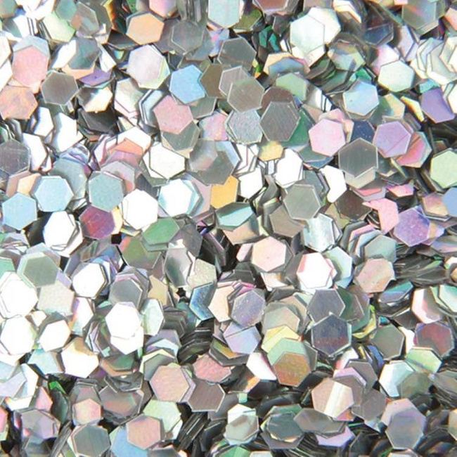 Brokat hologramowy do paznokci plastry miodu srebrny