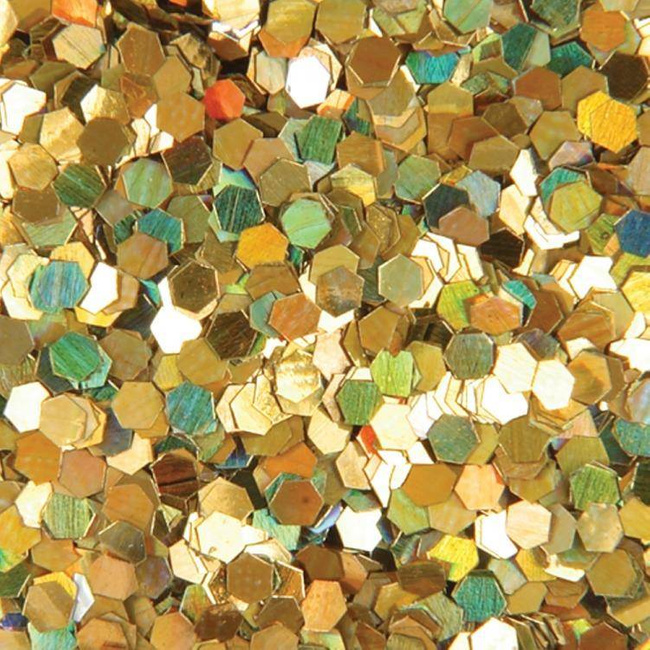 Brokat hologramowy do paznokci plastry miodu złoty