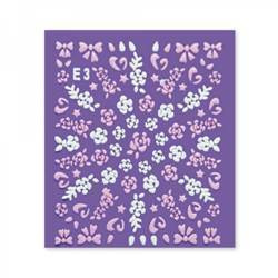 Naklejki na paznokcie różowe i białe kwiatki kokardki