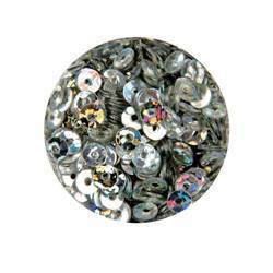 Cekiny, Kółka z dziurką hologramowe srebrne Niko