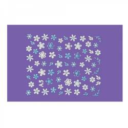 Naklejki na paznokcie błękitne i białe kwiatki