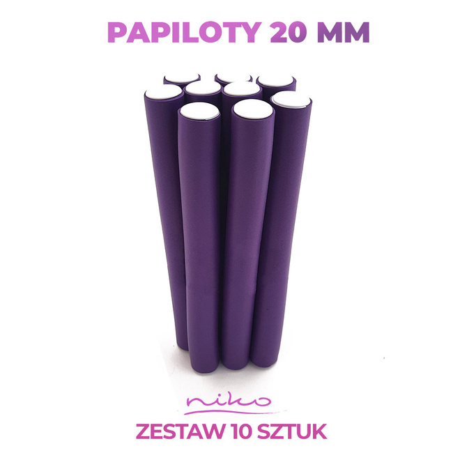 Papiloty do włosów grube średnica 20 mm 10 sztuk