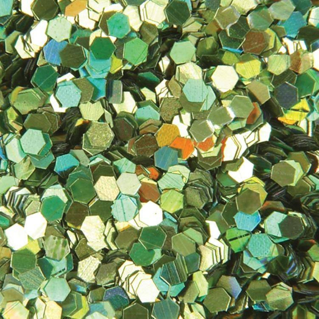 Brokat hologramowy do paznokci plastry miodu zielony