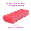 Wałki do włosów małe do spania na rzepy z gąbką 25 mm
