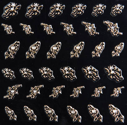 Naklejki na paznokcie złote z cyrkonią