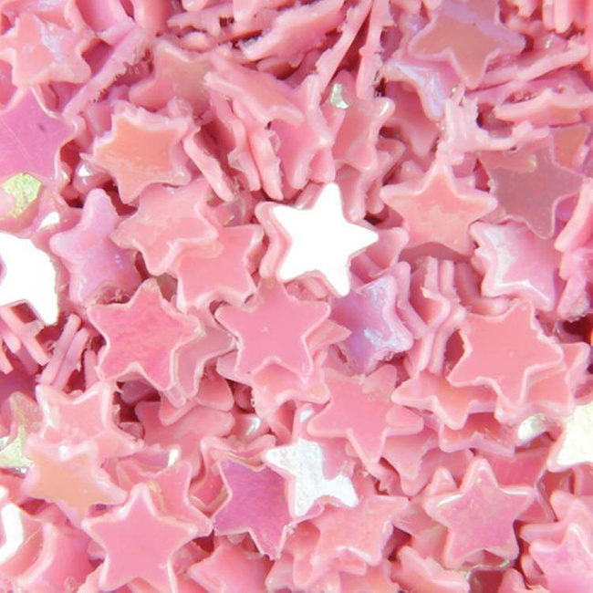 Gwiazdki hologramowe na paznokcie różowe
