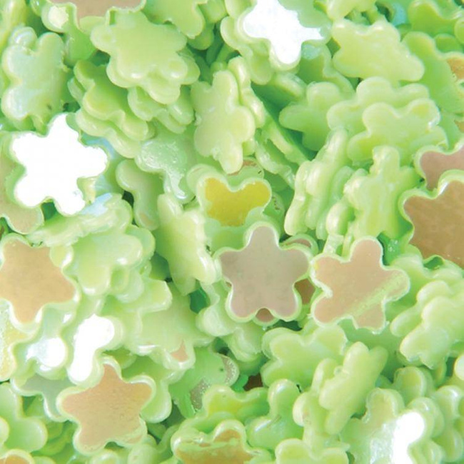 Kwiatki hologramowe na paznokcie zielone