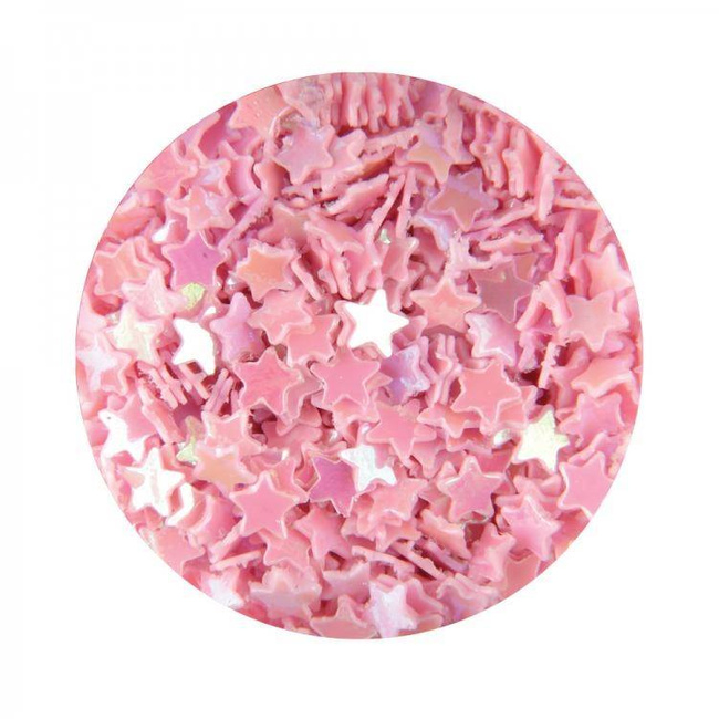 Gwiazdki hologramowe na paznokcie różowe