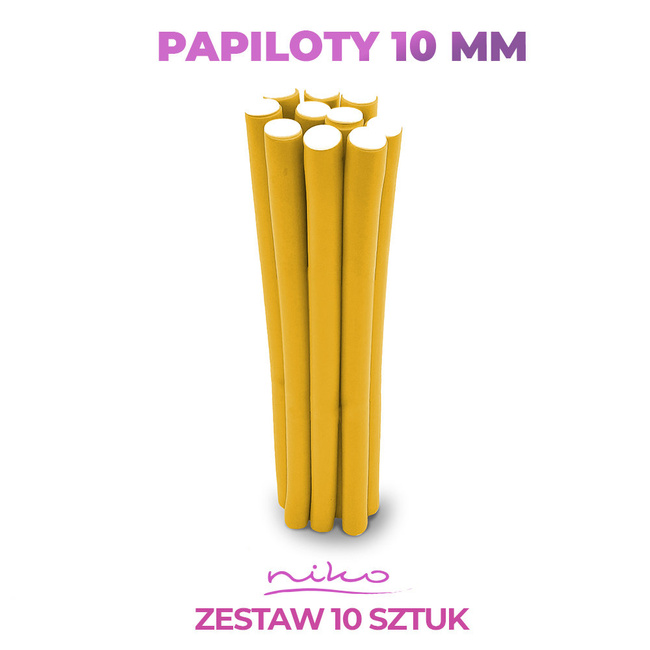Papiloty do włosów długie średnica 10 mm 10 sztuk