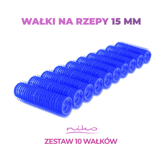 Wałki do włosów małe na rzepy - średnica 15 mm