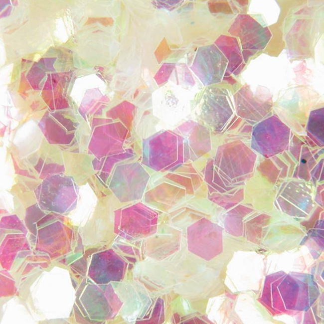 Brokat hologramowy do paznokci duży plastry miodu biały