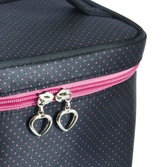 Kosmetyczka kuferek czarno-różowa